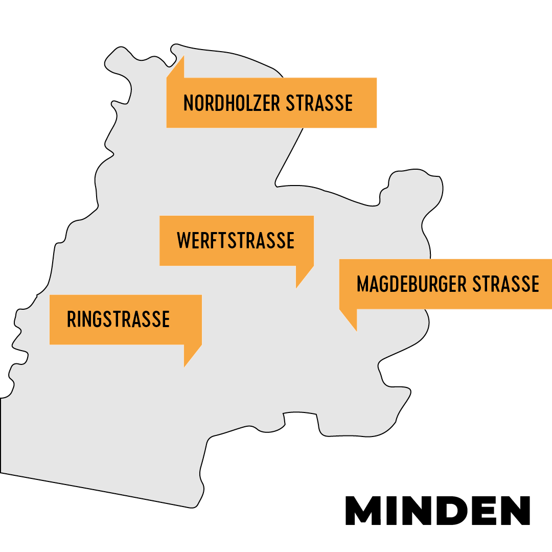 Infographic: Locations in Minden